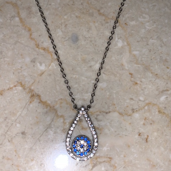 925 sterling silver evil eye necklace - Picture 3 of 4